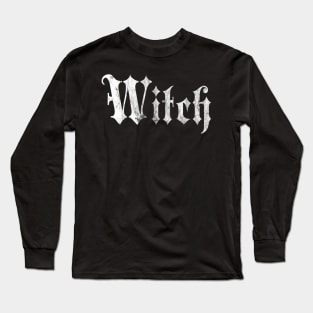 Witch - White Gothic Design Long Sleeve T-Shirt